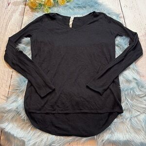 Lululemon Yim Time Black Long Sleeve Lightweight Sweater Sz 6